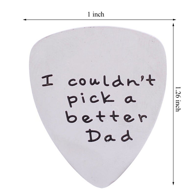 YeeQin I Couldn't Pick a Better Dad Mens Stainless Steel Guitar Pick Gift for Daddy Papa Father - Image 3